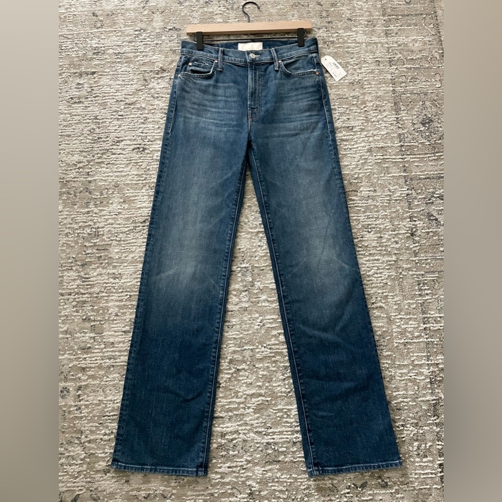 MOTHER Women's Straight Leg Jeans - Dark Blue - Picture 16 of 17